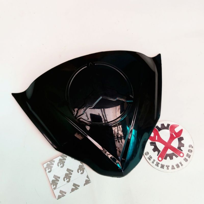 Visor mx new 135 Free double tape 3m Bahan arklirik tebal - hitam pekat