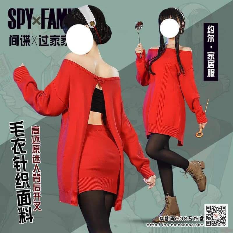 mybaju Kostum  Baju Wanita Cosplay Yor Forger  Spy X Family Red Version