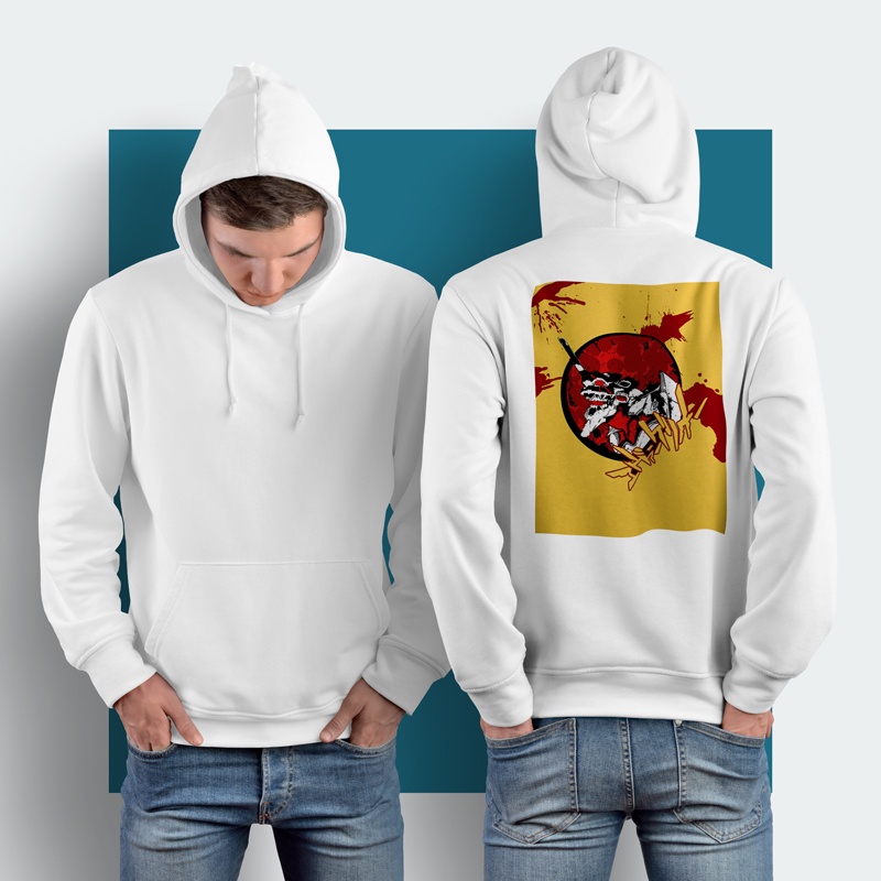 Hoodie Evangelion Hoodie Jumper Casual Pullover Hoodie Unisex [Bisa COD] New Hoodie
