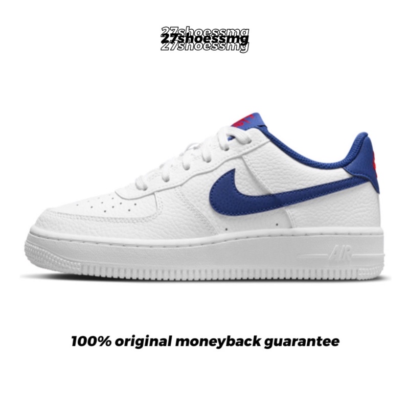 Nike Air Force 1 White Deep Royal Blue 100% Original Resmi Nike