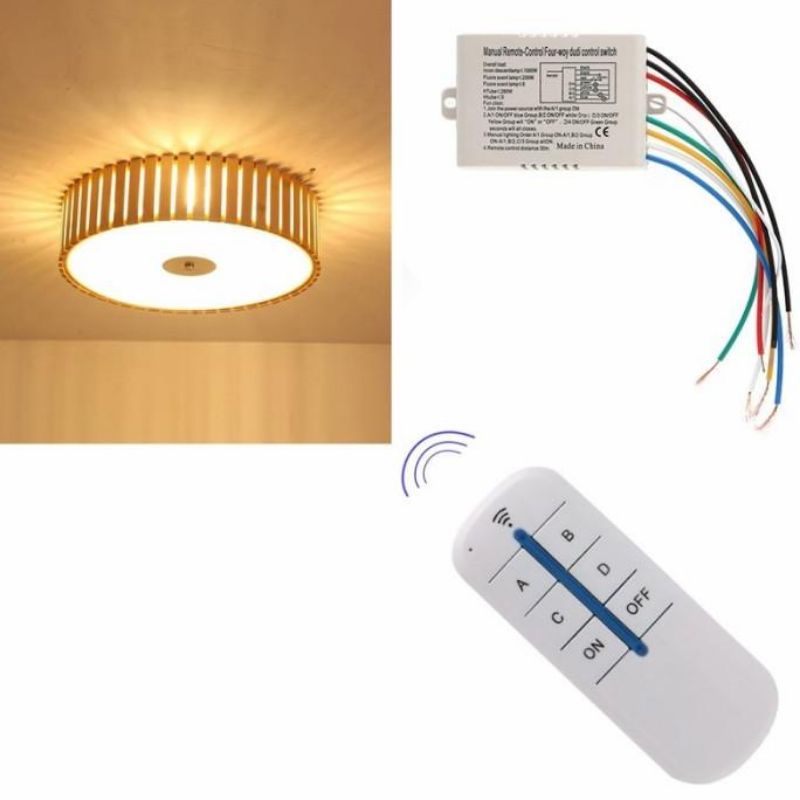 4 Channel Wireless On/Off Lamp Remote Control Switch Receiver