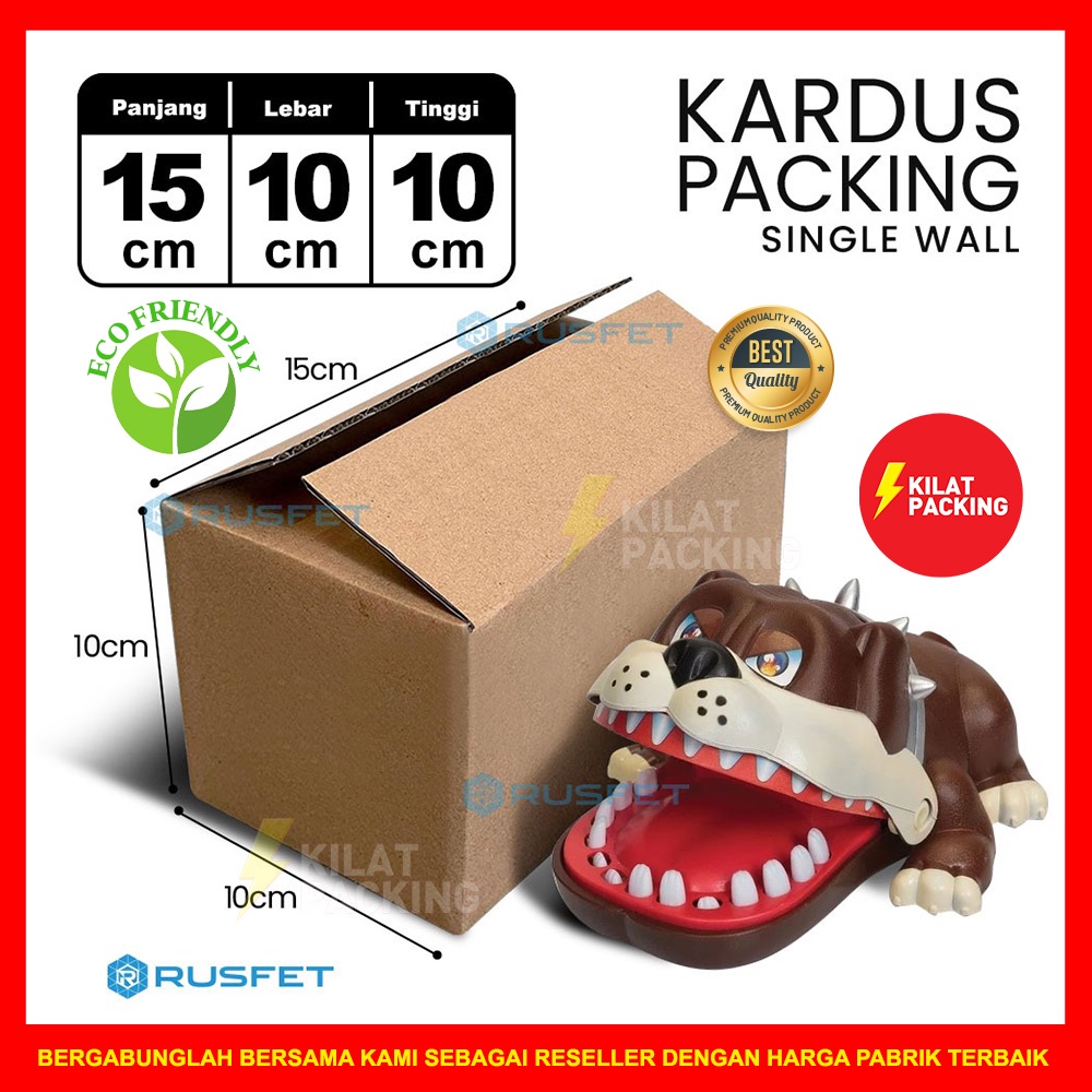 

KARDUS PACKING RUSFET / DUS KARTON BOX PACKING / BOX KARDUS BARU COKLAT POLOS SATUAN - 15 X 10 X 10