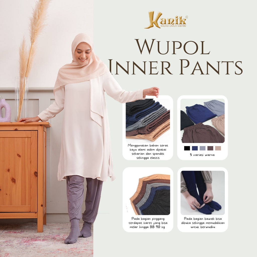 Kanik Celamis Celana Gamis Legging Wudhu Jempol Wupol Wanita Muslimah