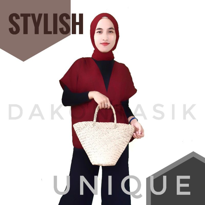 DT-1812 TAS ANYAMAN MENDONG MODEL BAKUL PURING DALAM UKURAN S