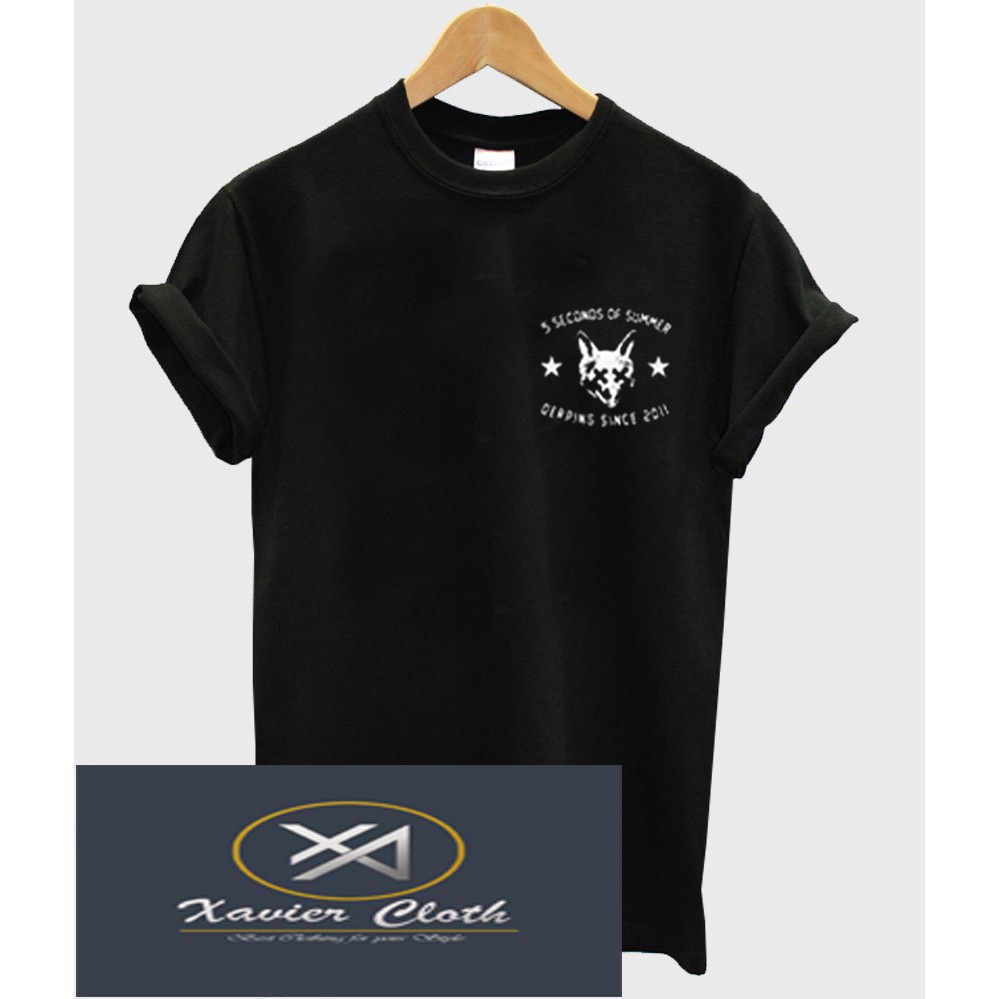 Premium T-shirt 5 seconds of summer fox head - Kaos five seconds of summer- Custom Kaos Jakarta