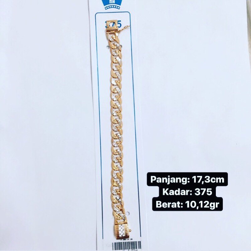 Gelang rantai emas kadar 375