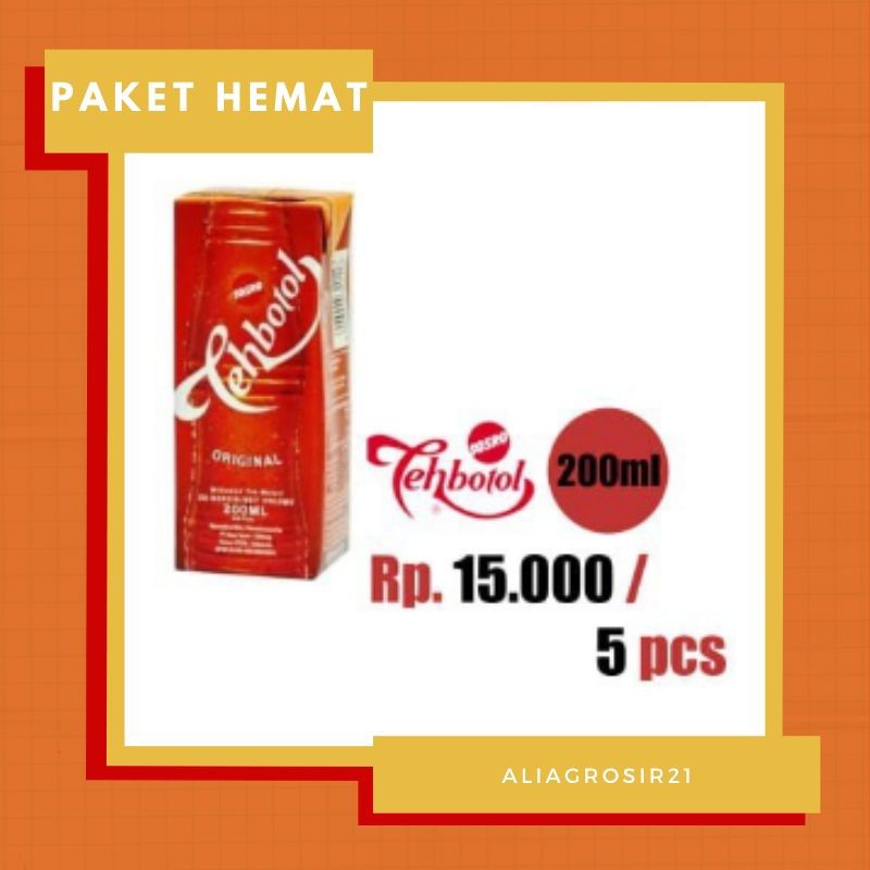 

Teh Botol Sosro 200 ml Paket Hemat (isi 5)