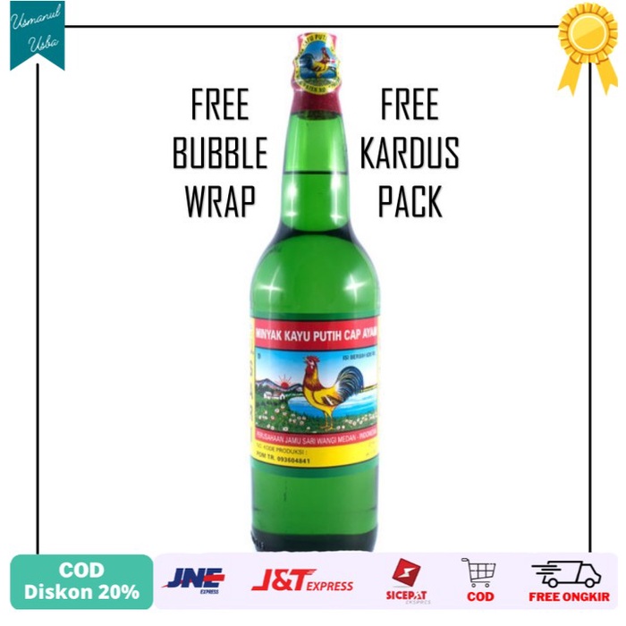 

◾COD◾ minyak kayu putih cap ayam 620 ml original botol kecap - BUBBLE TIPIS