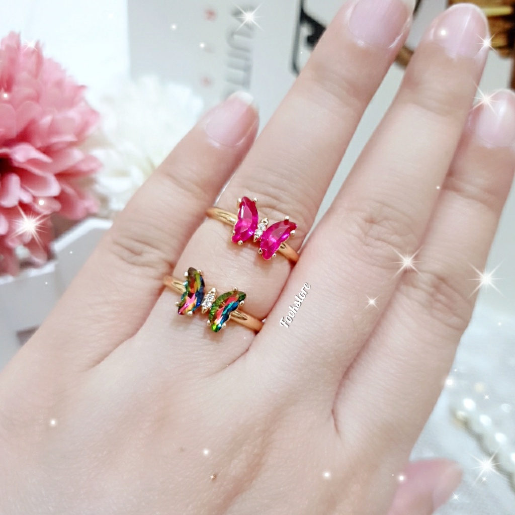 COD CINCIN MOTIF KUPU STYLE KOREA PERHIASAN WANITA/ONE SIZE/ANTI ALERGI