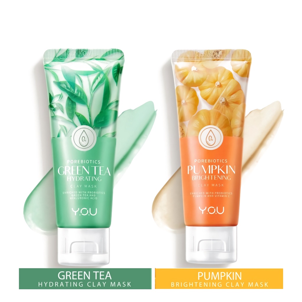 You Pore Biotics Series Green Tea | Pumpkin Brightening Clay Mask