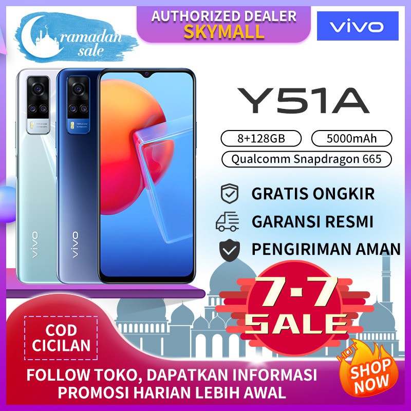 Vivo Y51A 8/128Gb Y30i RAM 4/64GB Garansi Resmi Original