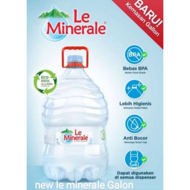 Le Minerale Air Mineral Galon 15 Liter Praktis | Sekali Pakai