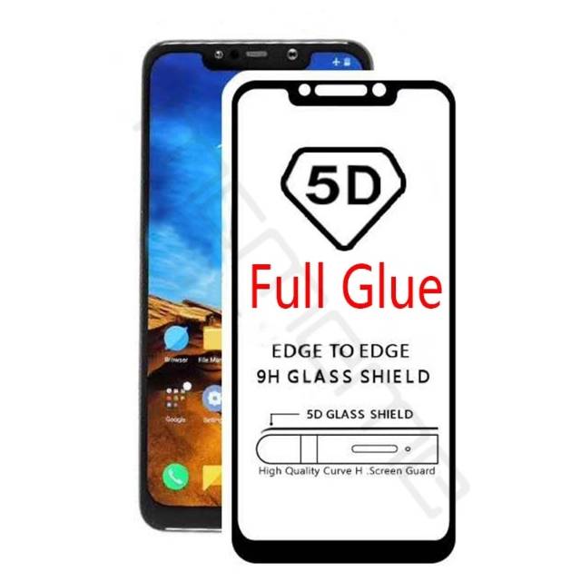 Tempered Glass Pocophone F1 5D Full Cover - Tempered Pocophone F1