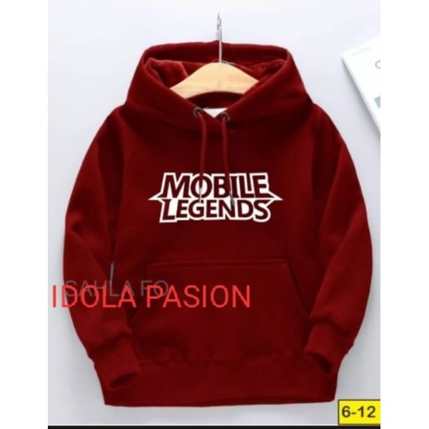 [Bayar Di Tempa] Sweater Hoodie Mobile Legends Anak Usia 6 -8 Tahun Premium Bahan Tebal