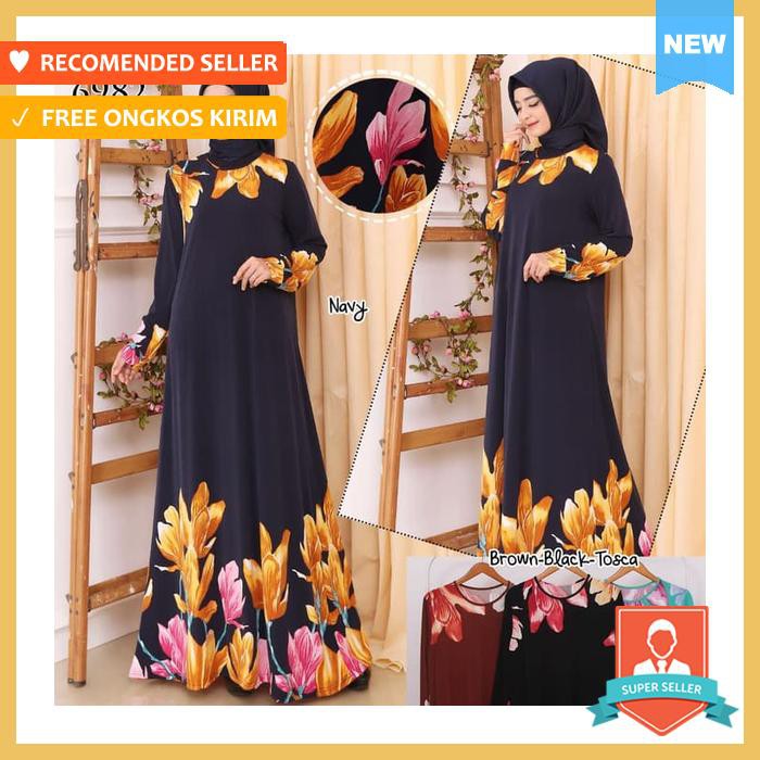 BAJU GAMIS WANITA TERBARU GAMIS JERSEY GAMIS JUMBO XXL 6982