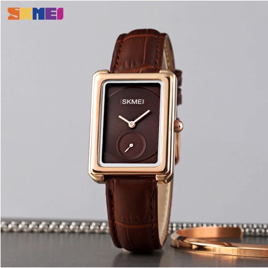 Jam Tangan Wanita SKMEI 1691 Kulit / Leather Women's Watches Ladies Quartz Clock Anti Air