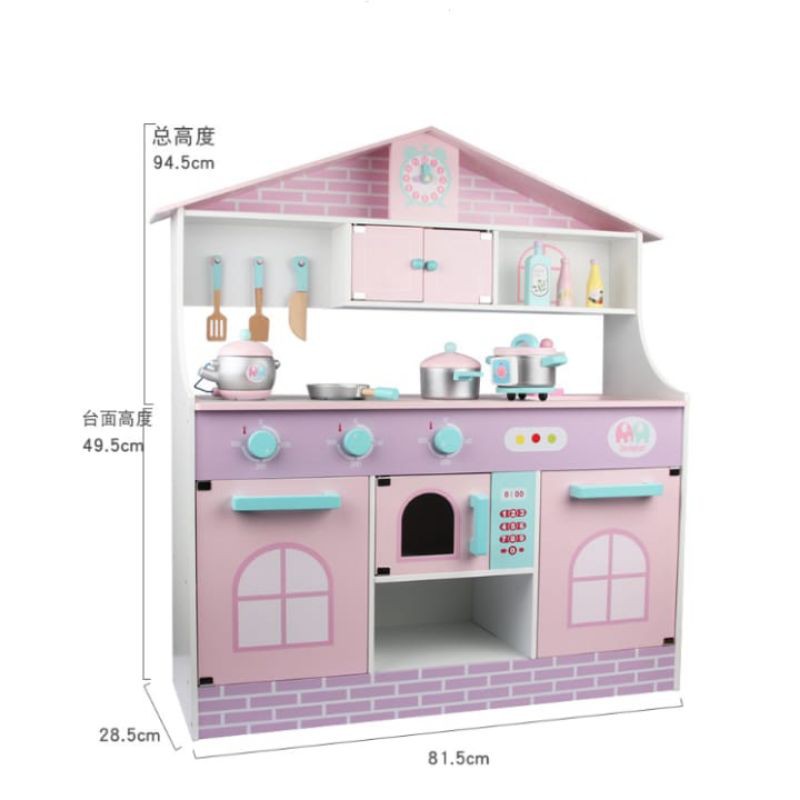 wooden kitchen set toy pink mainan dapur dapuran masak masakan mainan kayu kado anak perempuan