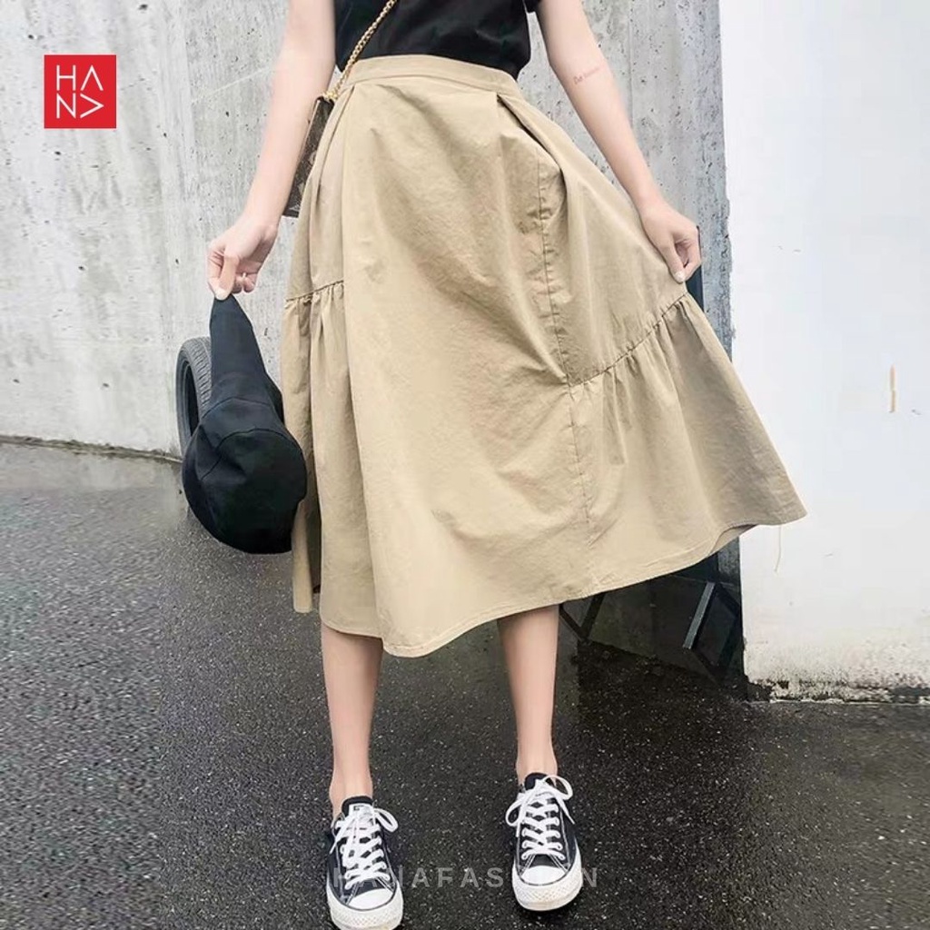 Hana Fashion - Casual Midi Skirt Rok Wanita Kerja - SK035