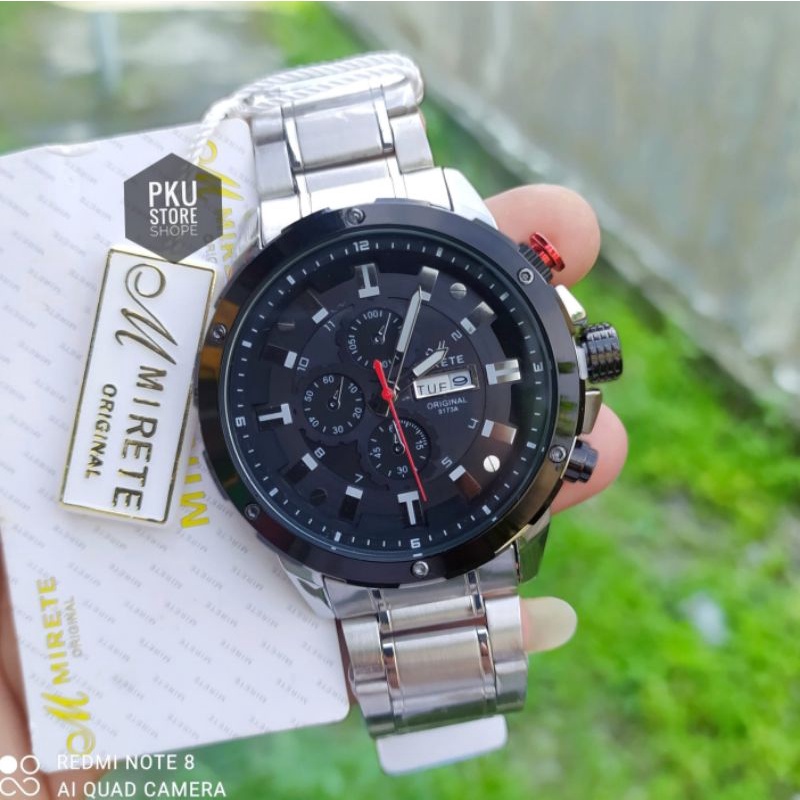 JAM MIRETE SPORT☑️ RANTAI STAINLIS STEL JAM TANGAN PRIA TAHAN AIR RANTAI STAINLIS STEL ANTI KARAT, JAM TANGAN IMPORT MIRETE