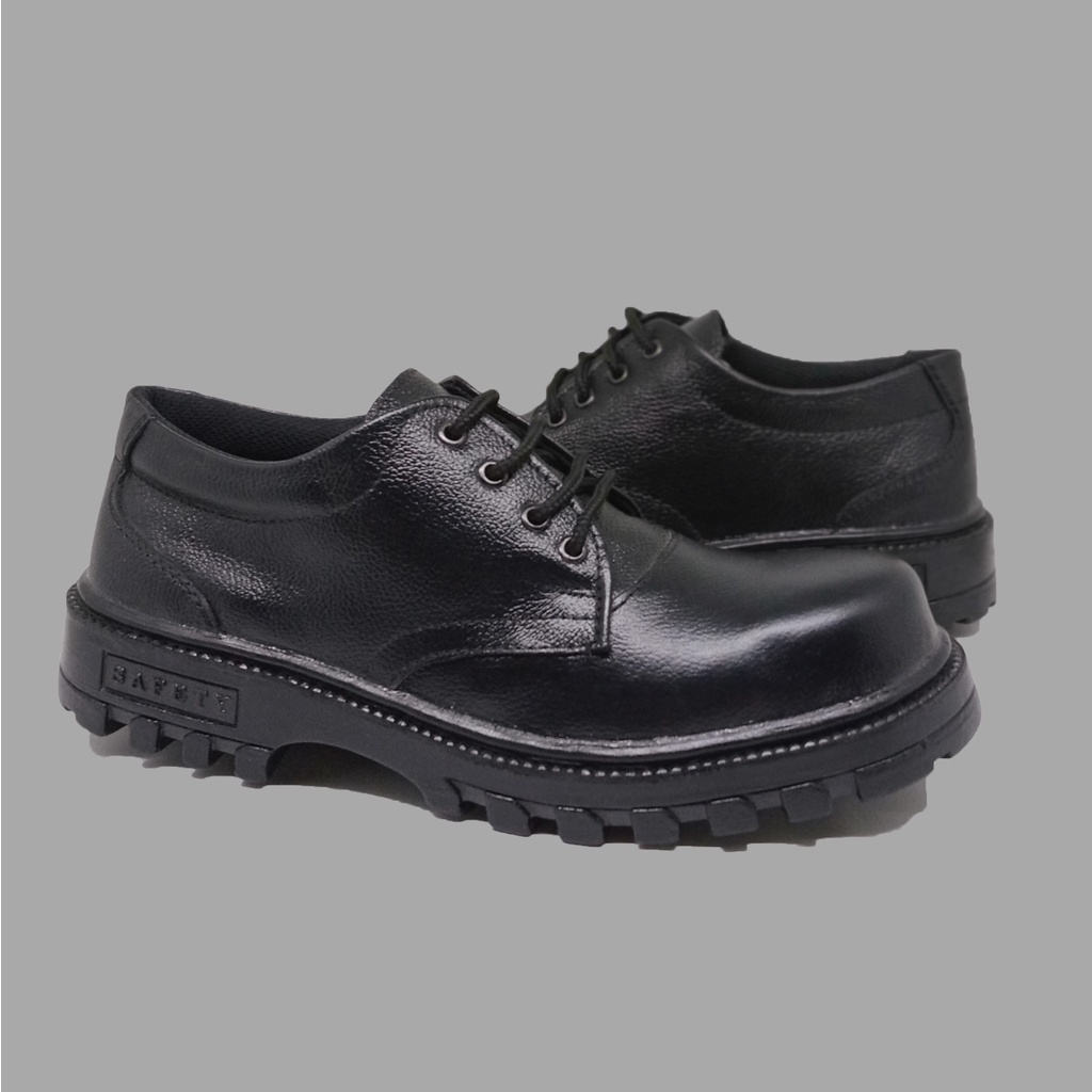 Sepatu Safety Kulit Pria King hitam ( Produksi Sendiri )