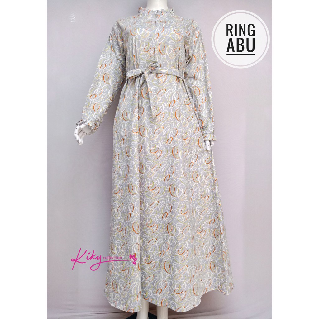 Gamis Katun Jepang Original Kekinian Cantik Wanita Dewasa Motif Ring Size L