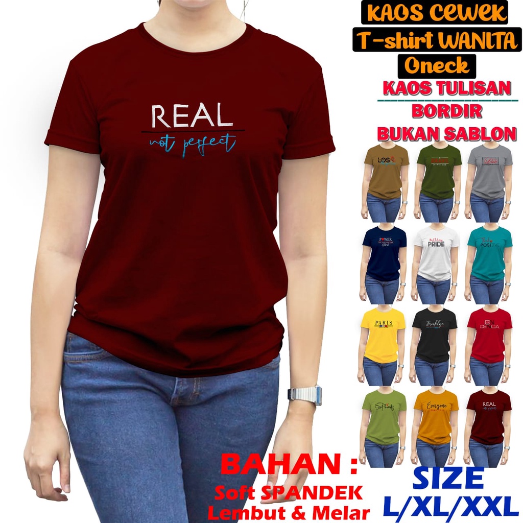 KAOS WANITA TSHIRT BORDIR/BAJU WANITA BORDIR/ATASAN WANITA BORDIR