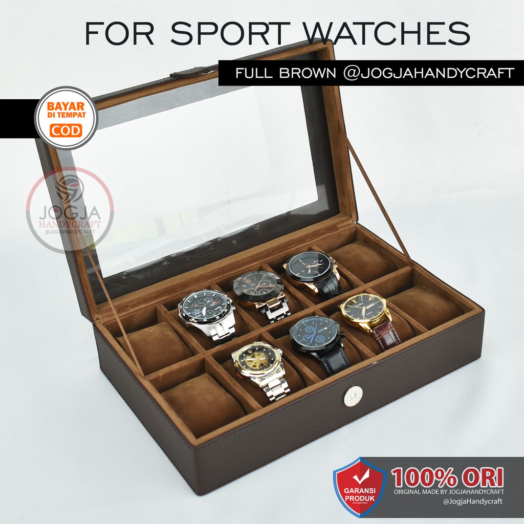 (JUMBO) Kotak Tempat Jam Tangan Isi 10 Sport , Box Jam, Watch Box, Wadah Jam