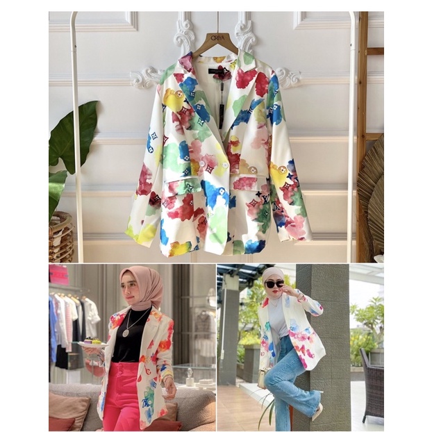 blazer NABILA FULL COLOUR Tye Die Premium Import blazer wanita / blazer / blezer wanita / jaket wanita / blazer premium / blazer murah/blazer kekinian/blazer color full/blazer by dyoura