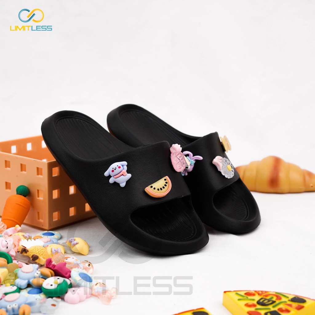 Sandal Slop Anak Unisex Anti Slip Sendal Anak STIKER 3D Clay Sandal Karet Anak Perempuan Laki Laki Casual