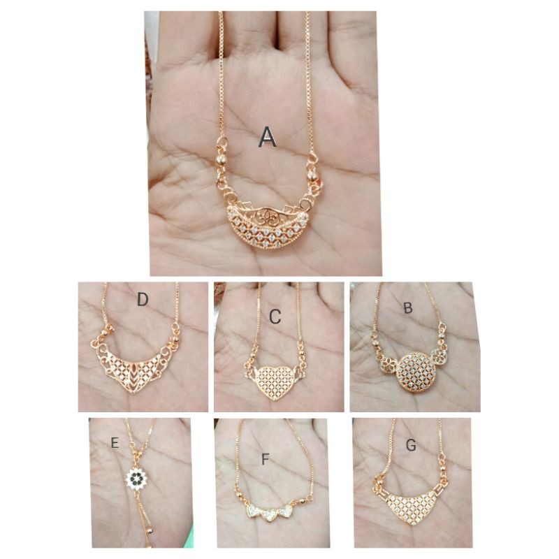 RC08. Kalung xuping wanita lapis emas dgn mata zircon