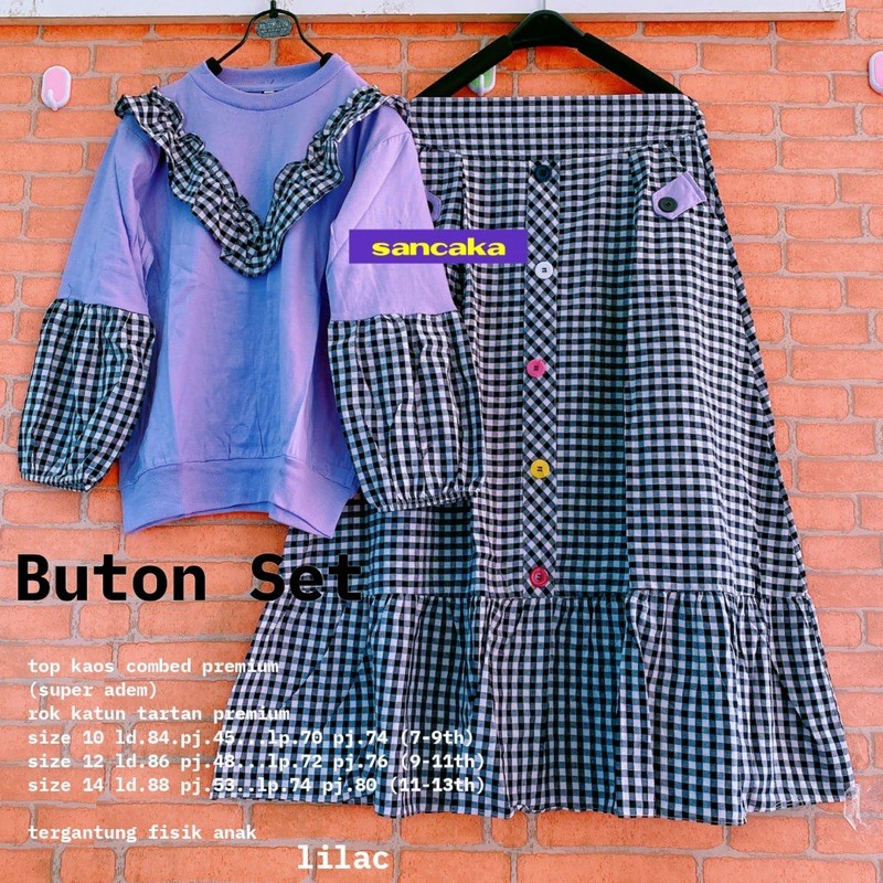 (Restock) Button set Kids by sancaka // setelan anak remaja.