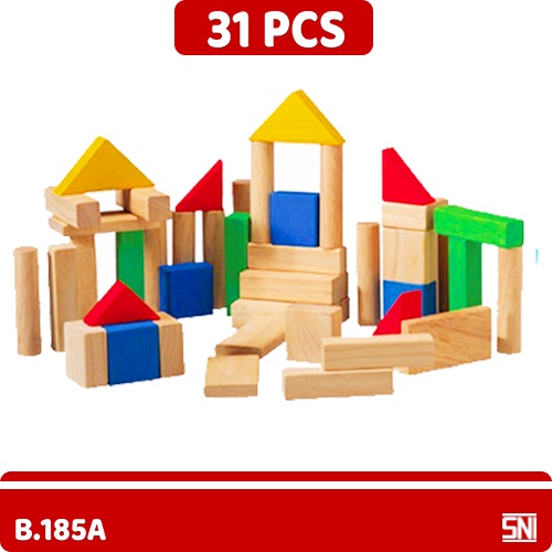 Mainan Edukatif Anak Intelligent Building Block/ Mainan Block Kayu/ Mainan Blok Kayu ISI 31PCS 185A