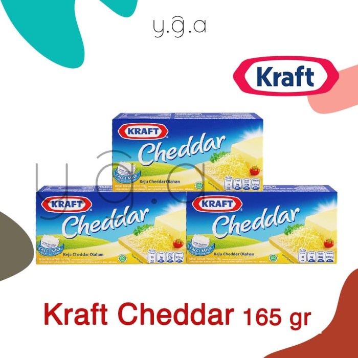 

Keju- Keju Kraft Cheddar 165Gr -Keju.