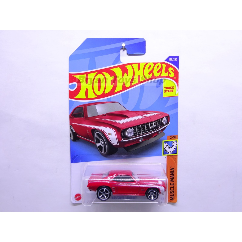 Hot Wheels 69 Copo Camaro Merah Garis Putih