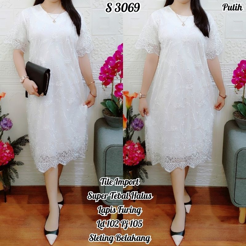 3069 #Dress Tile Khusus Putih