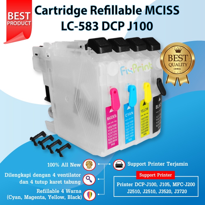 Cartridge Tinta LC583 LC-583 MCISS MFC-J2510 J3520 J3720 J100 J200