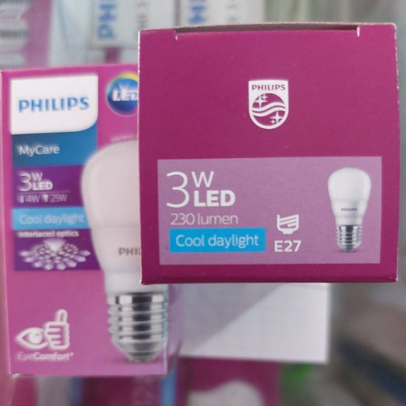 Lampu LED Philips 3W/ 3Watt LED BULB 230 Lumen Cool Daylight (Putih) Asli PHILIPS