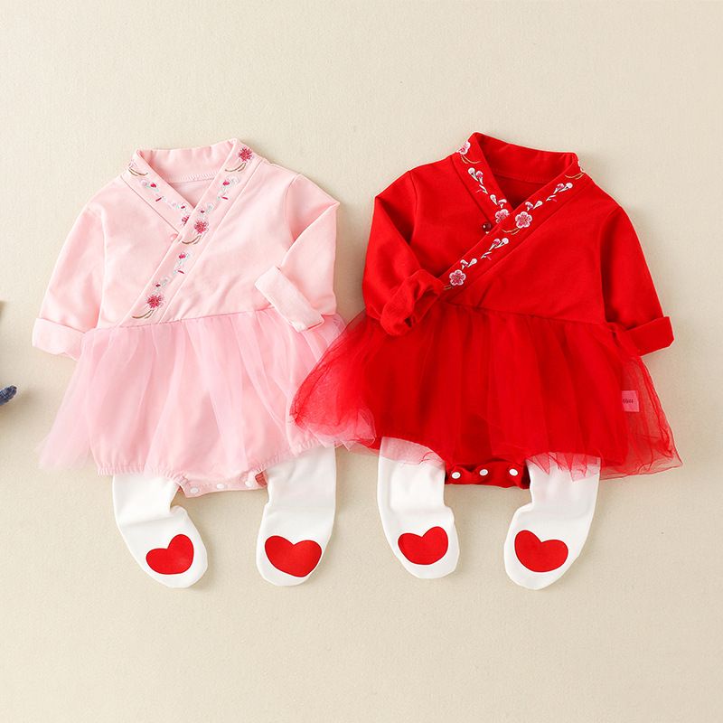 MN Fen Lian cheongsam Dress romper anak bayi / baby girl cheongsam dress CNY usia 0-2 tahun-5