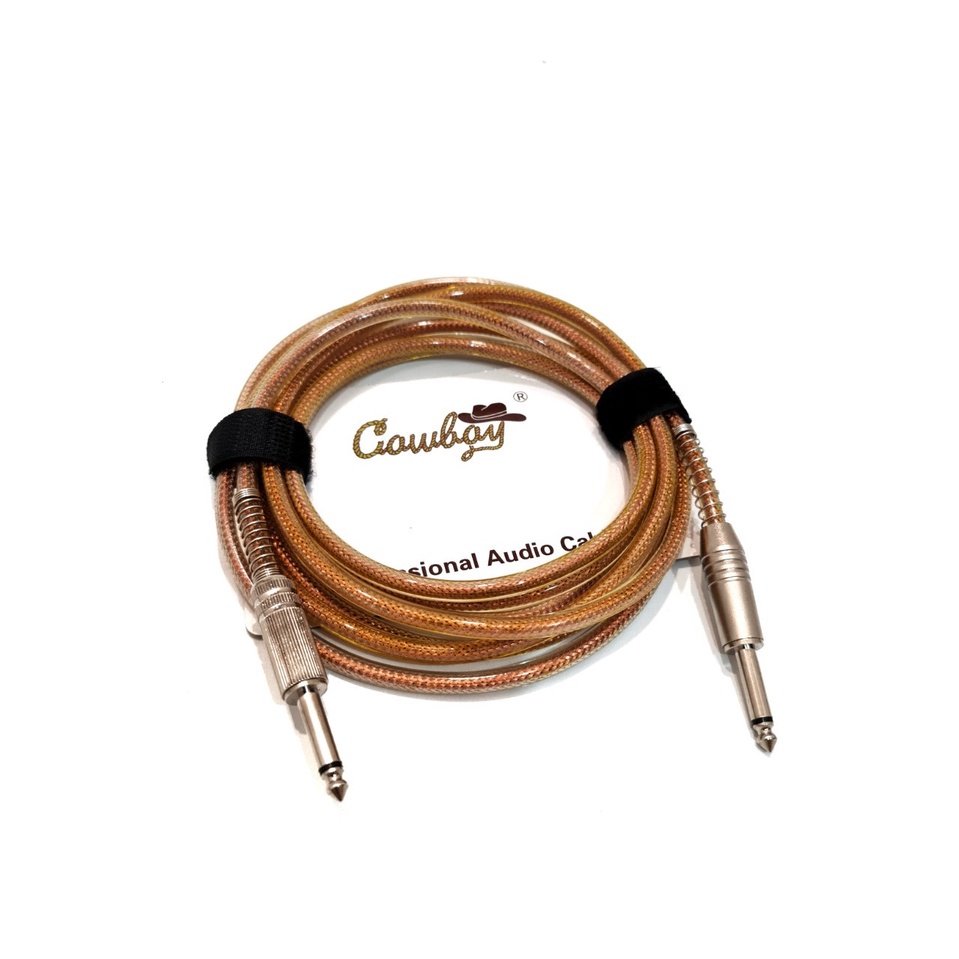 Kabel Jack Gitar dan Bass Elektrik Merk Cowboy Original 3 Meter Anti Noise Bahan Rubber Murah Jakarta