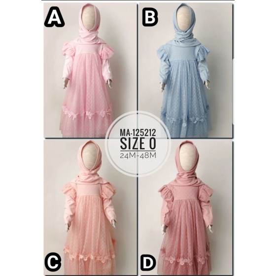 Gamis Baju Muslim Anak Perempuan Tutu Polkadot Premium