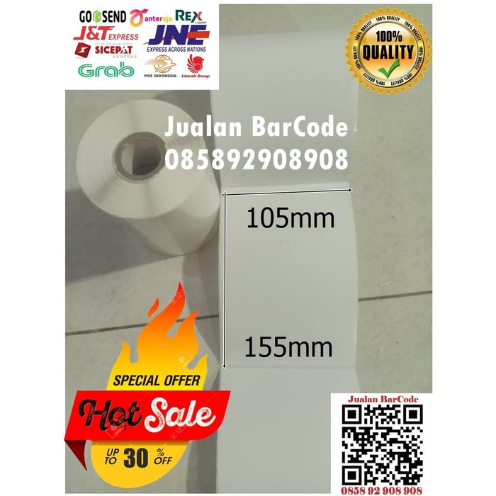 

105 X 155 | 105X155 mm SEMICOATED LABEL STIKER RESI PENGIRIMAN ONLINE