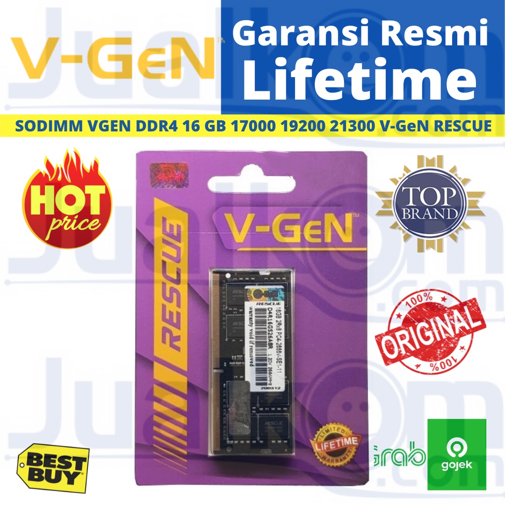 V-GEN SODIMM DDR4 16GB PC17000 19200 21300 VGEN RESCUE V Gen