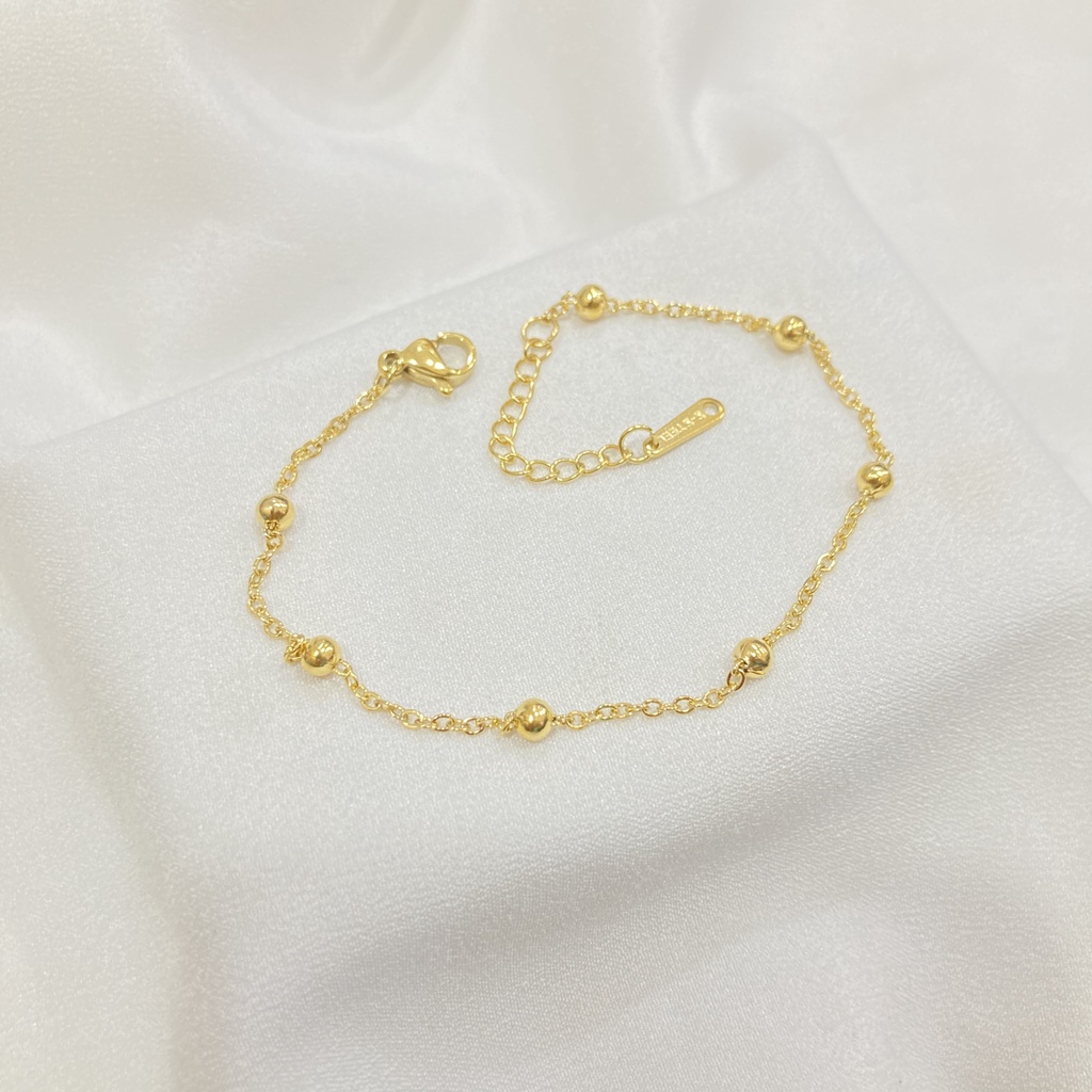 Gelang Wanita Titanium Terbaru Rantai Biji Lada Simple Perhiasan Gelang Tangan