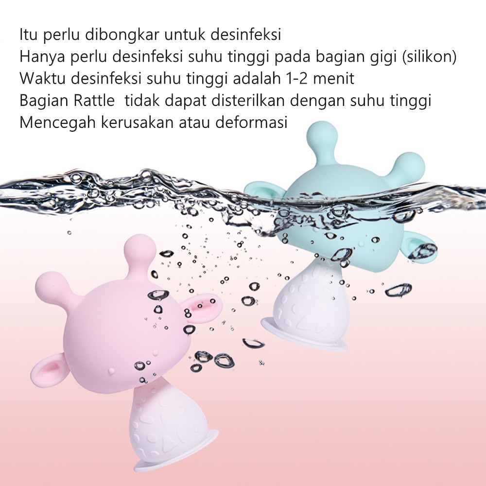 Mamibayi Mainan gigitan bayi bentuk lucu teether rattle bayi desain suction cup