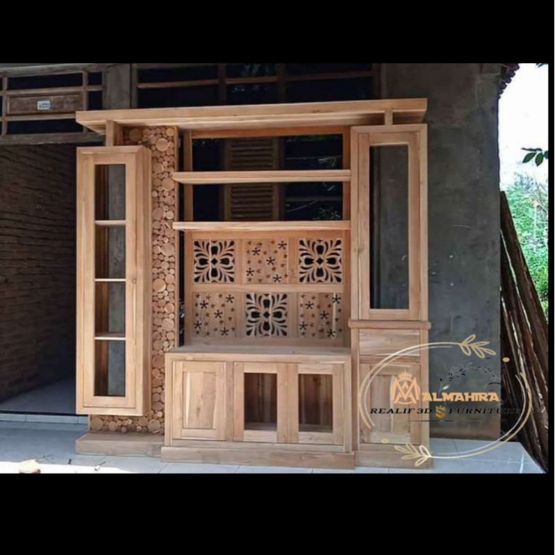 Partisi sekat ruangan full kayu jati MENTAH 200*200*40