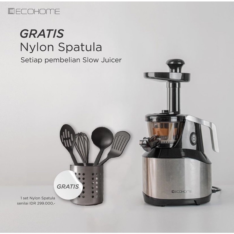 Jual Slow Juicer Ecohome ESJ999 FREE SPATULA SET [GARANSI RESMI