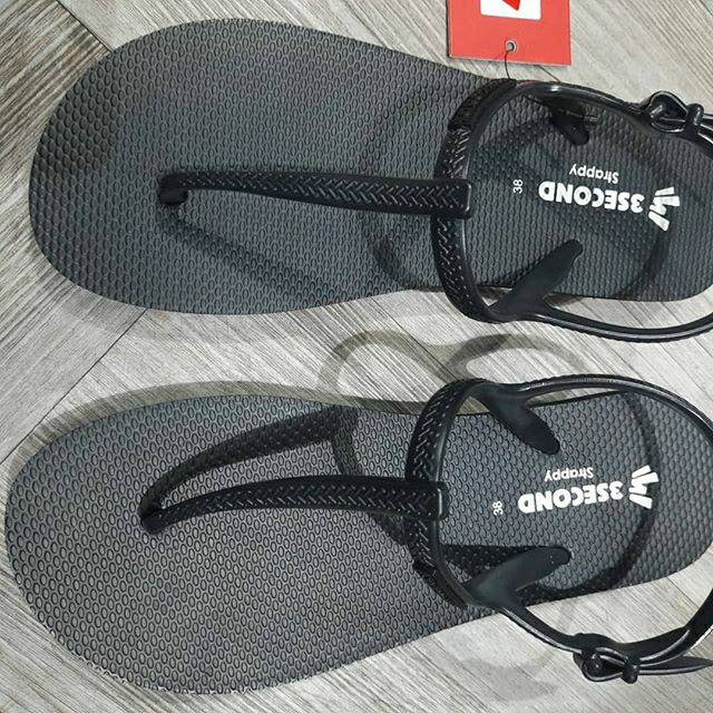Sandal jepit hitam wanita 3second original
