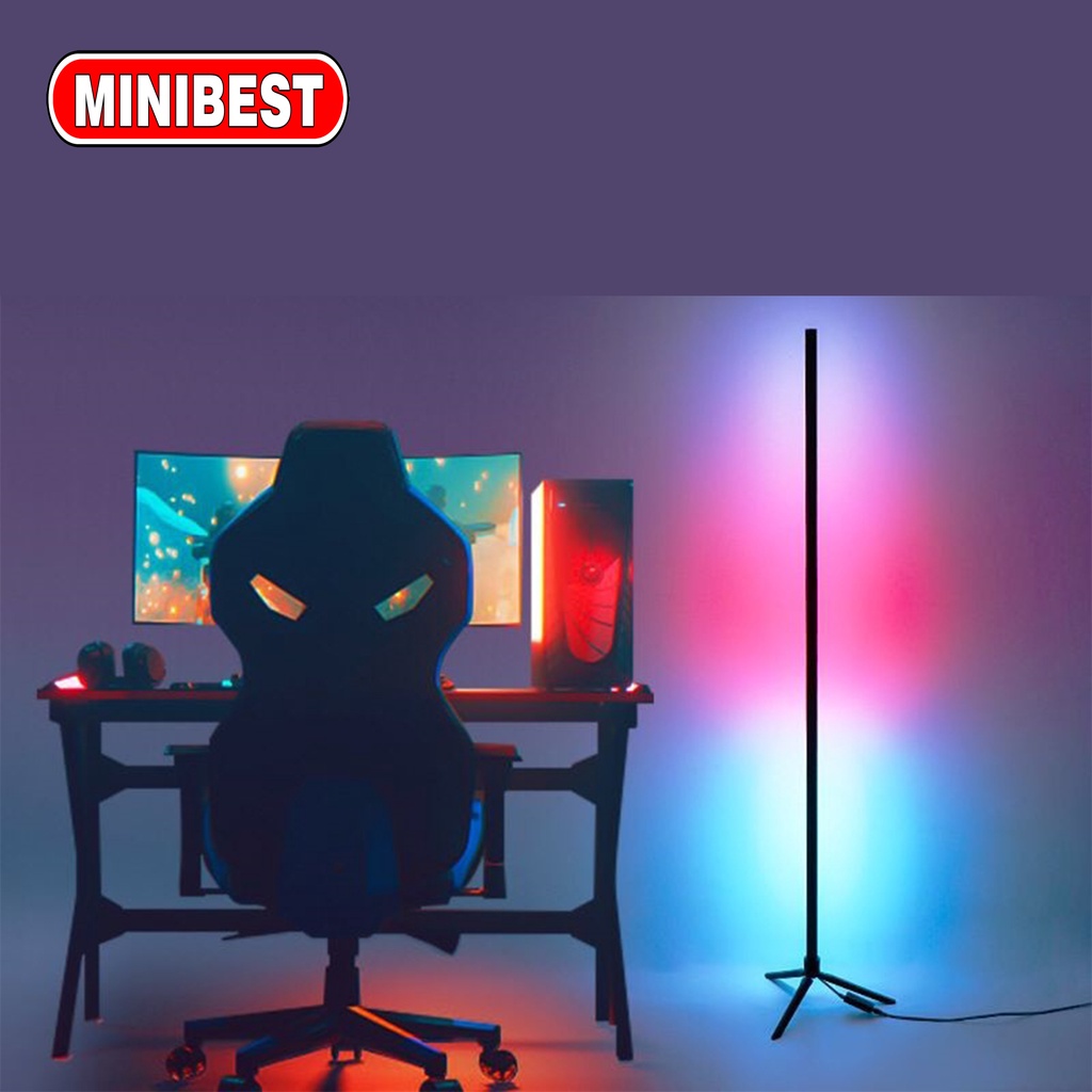 MINIBEST Lampu RGB Stand Sudut Lantai Minimalis / Standing Side Floor Lamp / Lampu Dekorasi standing rgb