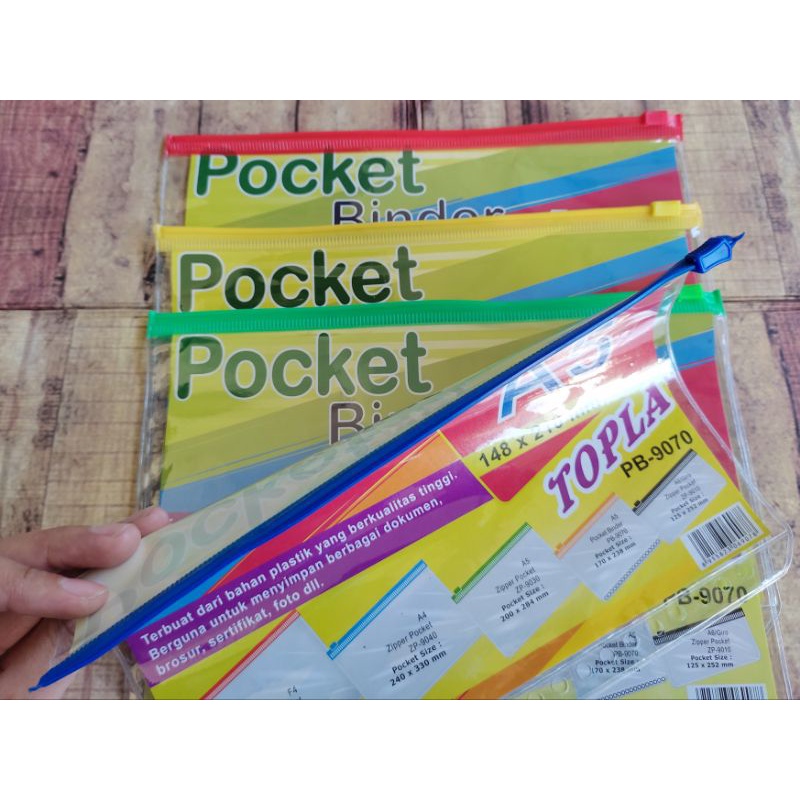 Ziplock Pocket Binder Topla A5 - Map Ziplock Binder A5