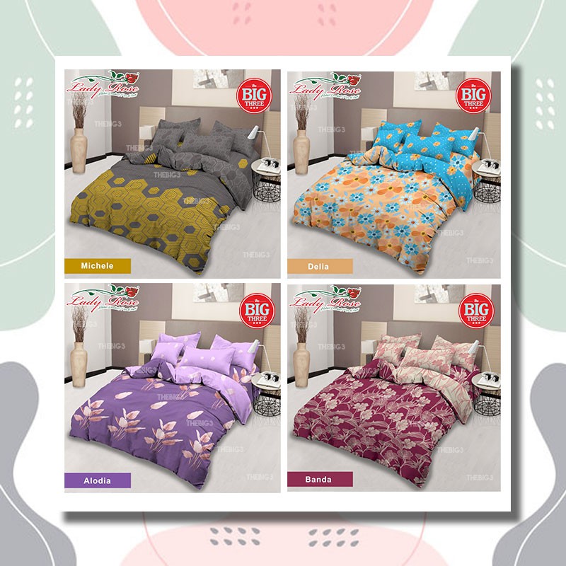 LADY ROSE Sprei 180x200 / 160x200 Hindia Luxio Michele MAYER Furla Ferren Baru - King Ladyrose 180 SP